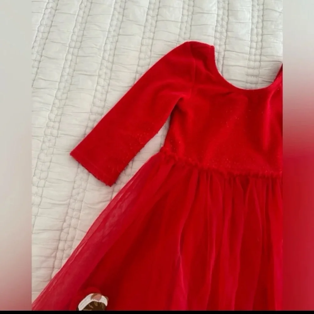 Mini Boden Kitty Cat Christmas Velvet and Tulle Dress - Picture 4 of 11